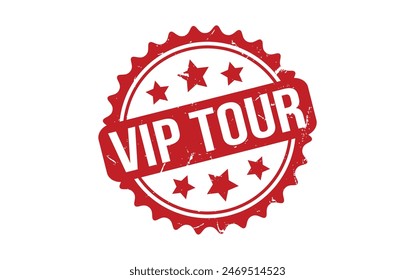 VIP Tour Stamp. Red VIP Tour Rubber grunge Stamp