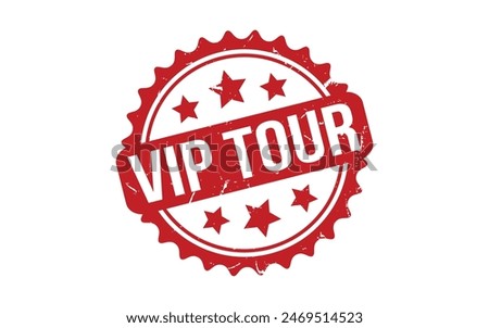 VIP Tour Stamp. Red VIP Tour Rubber grunge Stamp