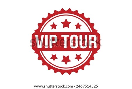 VIP Tour Stamp. Red VIP Tour Rubber grunge Stamp