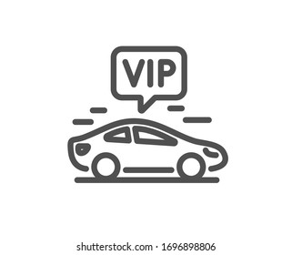 Vip transfer line icon. Very important person transport sign. Luxury taxi symbol. Quality design element. Editable stroke. Linear style vip transfer icon. Vector