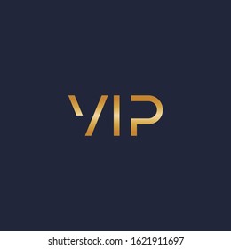 VIP Typographic Logo Concept - Gold Color