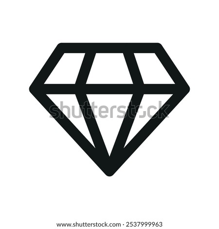 VIP UI icon, diamond simple line user interface vector symbol