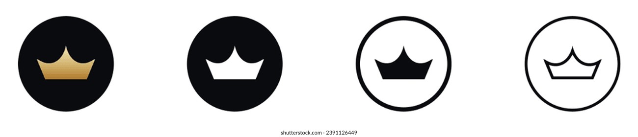 Vip user crown icon. Premium member medal crown icon. Exclusive user card tag.