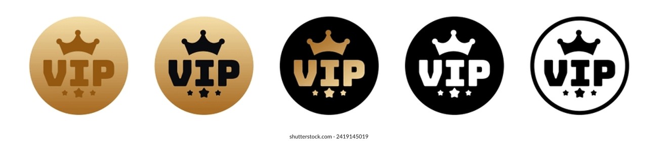 emblema del usuario Vip. Etiqueta dorada de membresía premium. Tarjeta de miembro exclusiva.