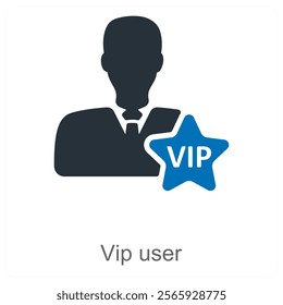 Vip User and exclusive icon concept