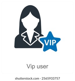 Vip User and exclusive icon concept