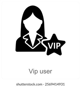 Vip User and exclusive icon concept