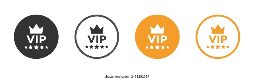 VIP vector badges illustration set