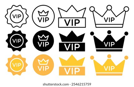 VIP vector icon collection. vector illustration set.