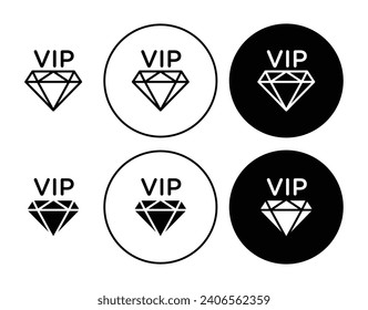 VIP vector illustration set. Exclusive membership vector icon in suitable for apps and websites UI designs.