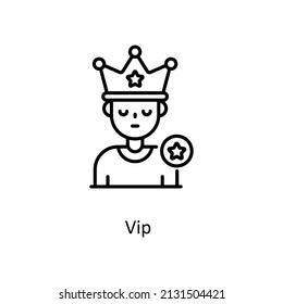 Vip vector outline icon for web isolated on white background EPS 10 file