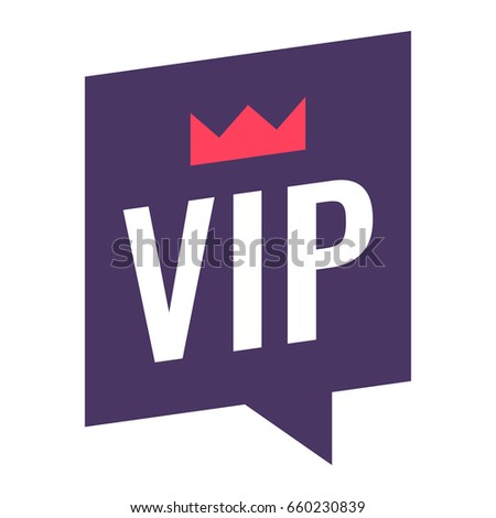 Vip or Very Important Person. Flat vector illustration on white background.