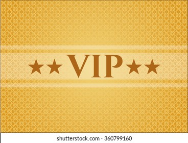 VIP vintage style card or poster