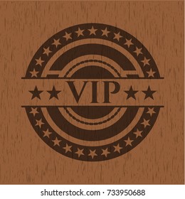 VIP vintage wooden emblem