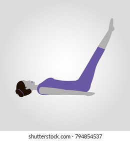 viparita karani yoga pose isolated flat vector icon