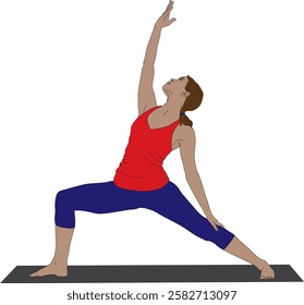 Viparita Virabhadrasana Reverse Warrior Yoga Vector