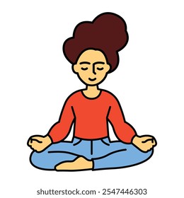Vipassana line icon. Vector isolated element. Editable stroke.