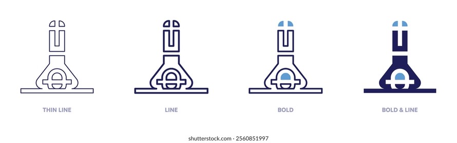Vipassana meditation icon in 4 different styles. Thin Line, Line, Bold, and Bold Line. Duotone style. Editable stroke.