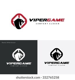 Viper Game Snake Logo Design Template