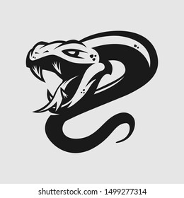 Viper head logo gaming esport in black and white