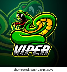 Viper mascot sport esport logo design