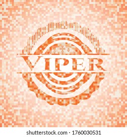 Viper orange Mosaik Emblem. Vektorgrafik. Detaillierte Angaben. 