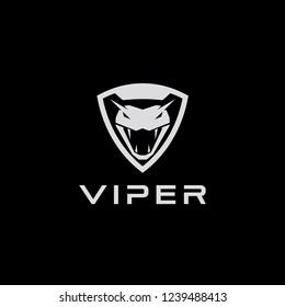 viper shield tactical logo design vector illustration