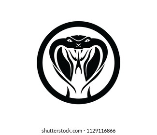 Viper snake Cobra logo template design in a triangle. Vector illustration.
