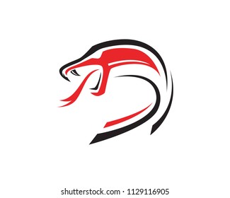 Viper snake Cobra logo template design in a triangle. Vector illustration.
