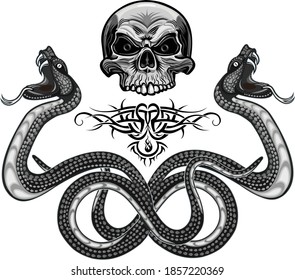 Viper Snake Colorful Tattoo Design Stock Vector (Royalty Free ...