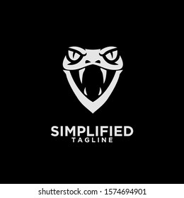 viper snake head black logo icon design