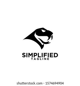 viper snake head black logo icon design