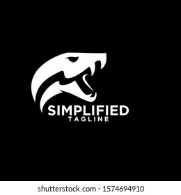 viper snake head black logo icon design