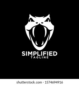 viper snake head black logo icon design
