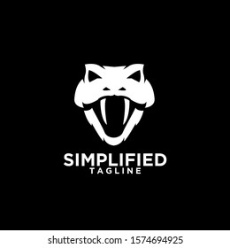 viper snake head black logo icon design