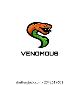 viper snake head icon logo illustration