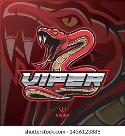 Viper snake mascot logo design