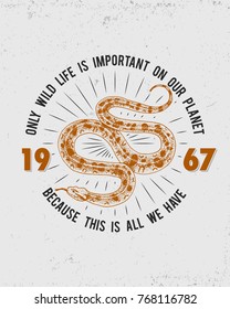Viper snake. serpent cobra and python, anaconda or viper, royal. engraved hand drawn in old sketch, vintage style for sticker and tattoo. ophidian and asp. print for t-shirt.