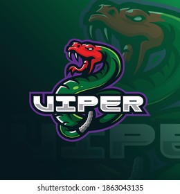 vipers mascot logo design vector with modern illustration concept style for badge, emblem and tshirt printing. angry vipers illustration.