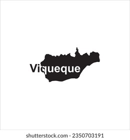 Mapa viqueque y diseño de letras negras sobre fondo blanco
