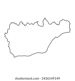 Mapa del municipio de Viqueque, división administrativa de Timor Oriental. Ilustración vectorial.