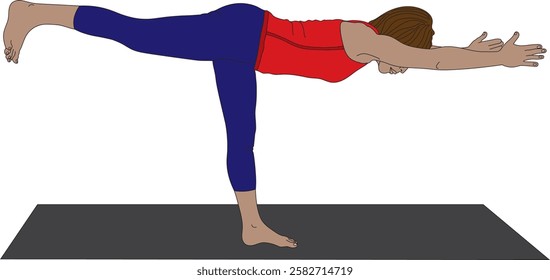 Virabhadrasana III Warrior 3 pose Yoga Vector