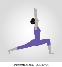 virabhadrasana isolated flat vector icon