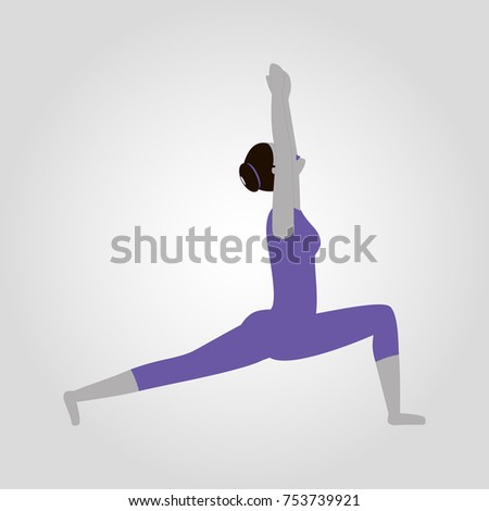 virabhadrasana isolated flat vector icon