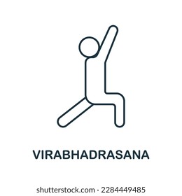 Virabhadrasana line icon. Simple element from yoga collection. Creative Virabhadrasana outline icon for web design, templates, infographics and more
