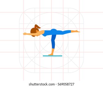 Virabhadrasana Pose Icon