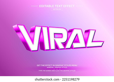 Plantilla de efecto de texto 3D modificable viral