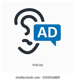 Concepto de icono de anuncio o anuncio viral