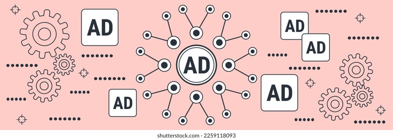 Viral advertising, promotion, marketing flat contour style vector concept illustration