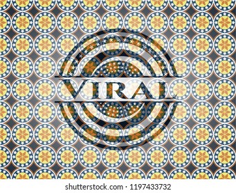 Viral arabesque badge. arabic decoration.